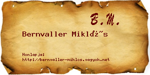 Bernvaller Miklós névjegykártya